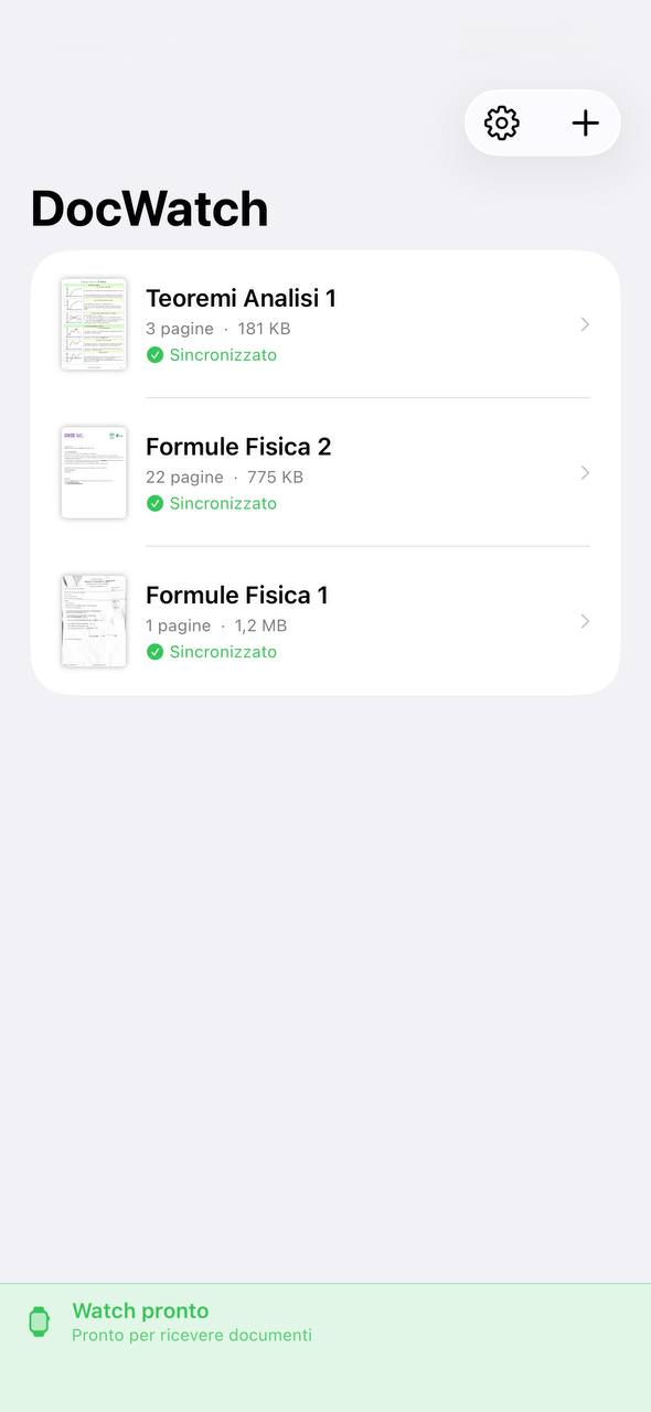 DocWatch iPhone — Libreria documenti PDF